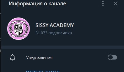 Телеграм Сисси Академи (Sissy Academy Rus)
